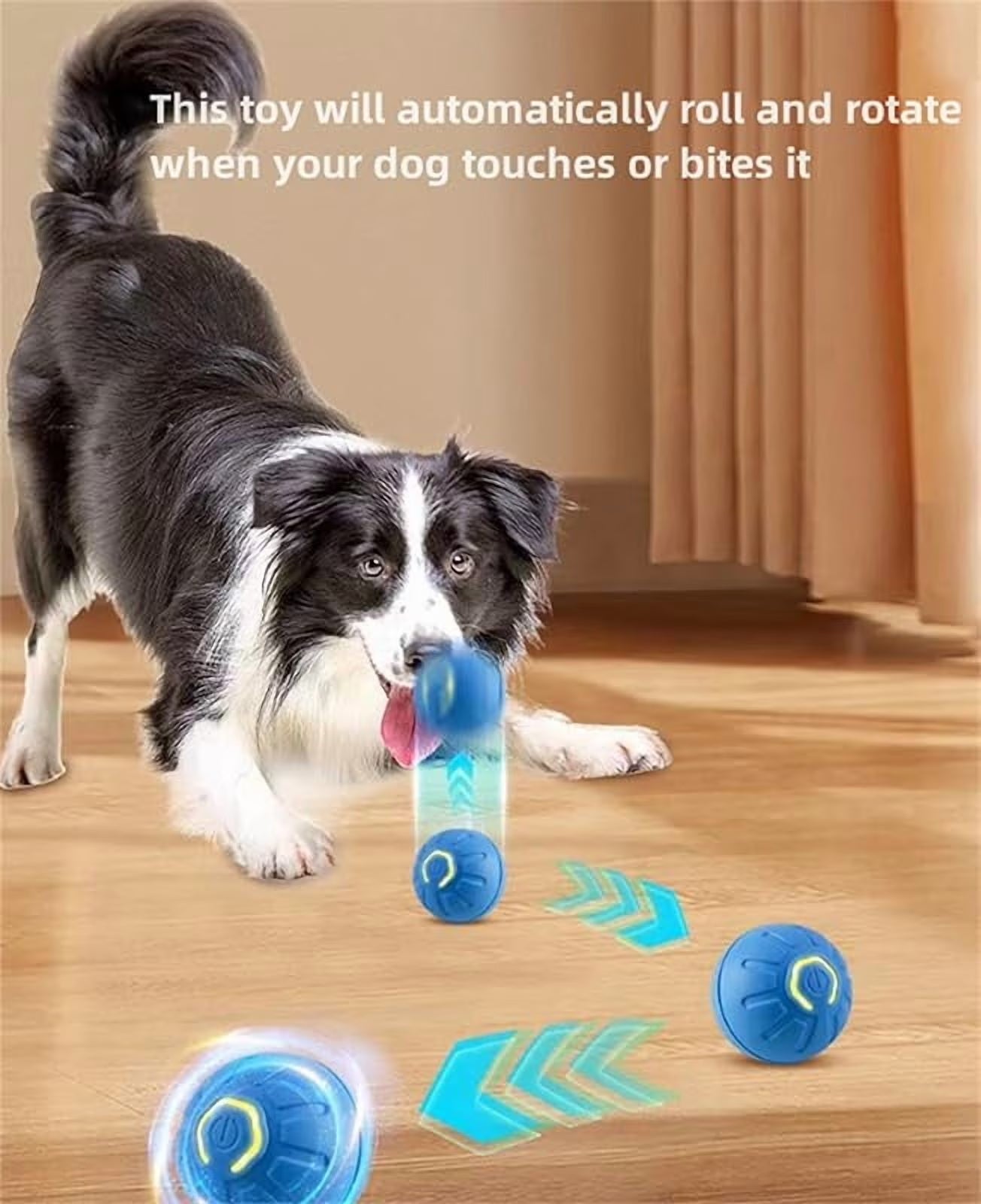 Smart Interactive Dog Toy, Wicked Ball AIR, Automatic Moving, Bouncing, and Rotating, E-TPU Material, IPX7 Waterproof Rating, Active Rolling Ball for Medium and Smalldogs