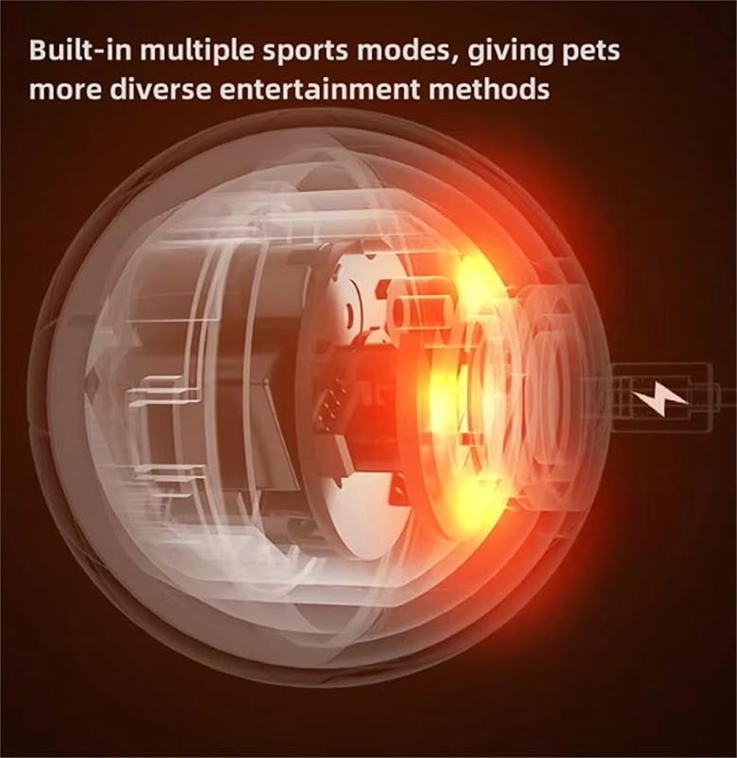 Smart Interactive Dog Toy, Wicked Ball AIR, Automatic Moving, Bouncing, and Rotating, E-TPU Material, IPX7 Waterproof Rating, Active Rolling Ball for Medium and Smalldogs