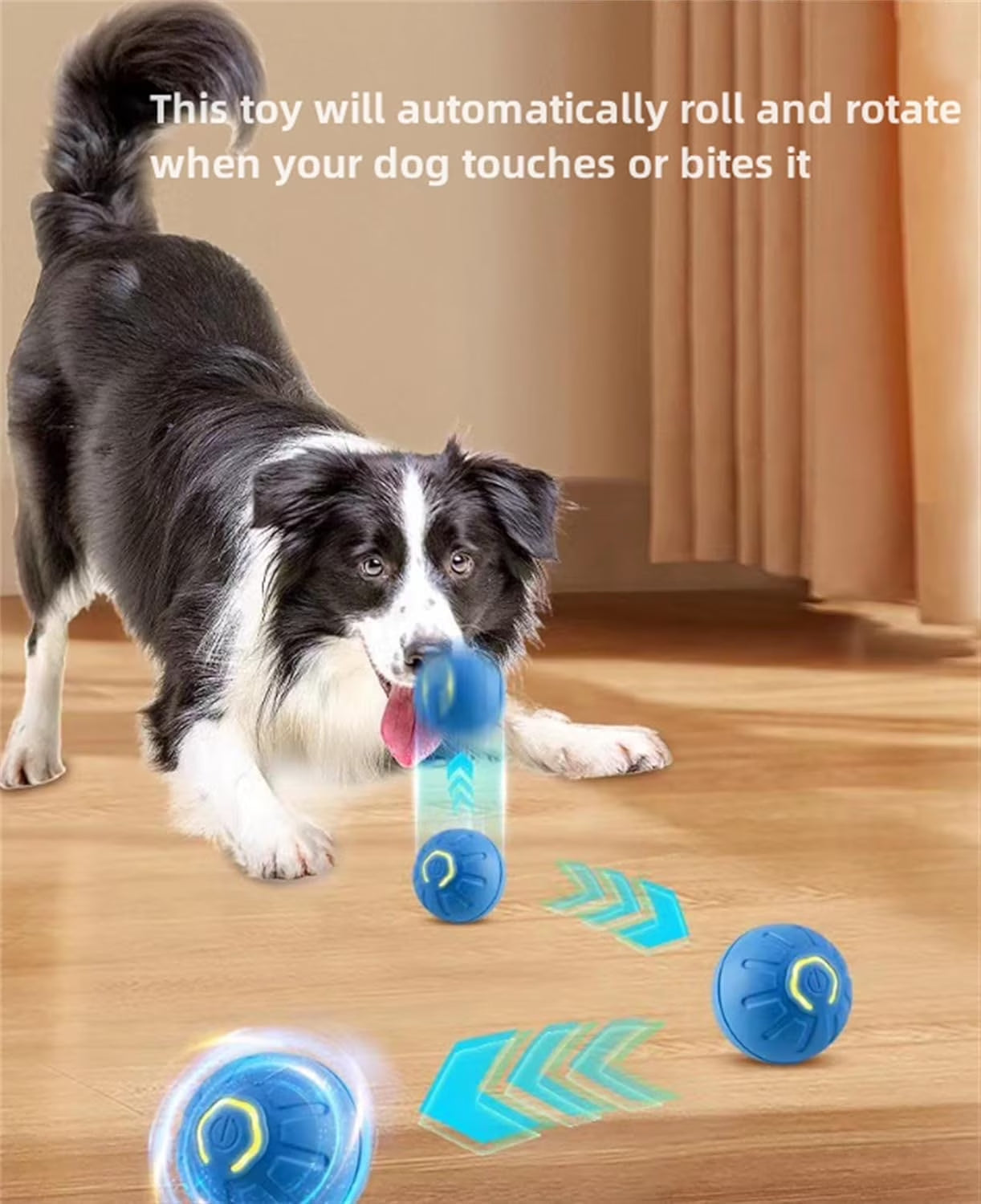Smart Interactive Dog Toy, Wicked Ball AIR, Automatic Moving, Bouncing, and Rotating, E-TPU Material, IPX7 Waterproof Rating, Active Rolling Ball for Medium and Smalldogs