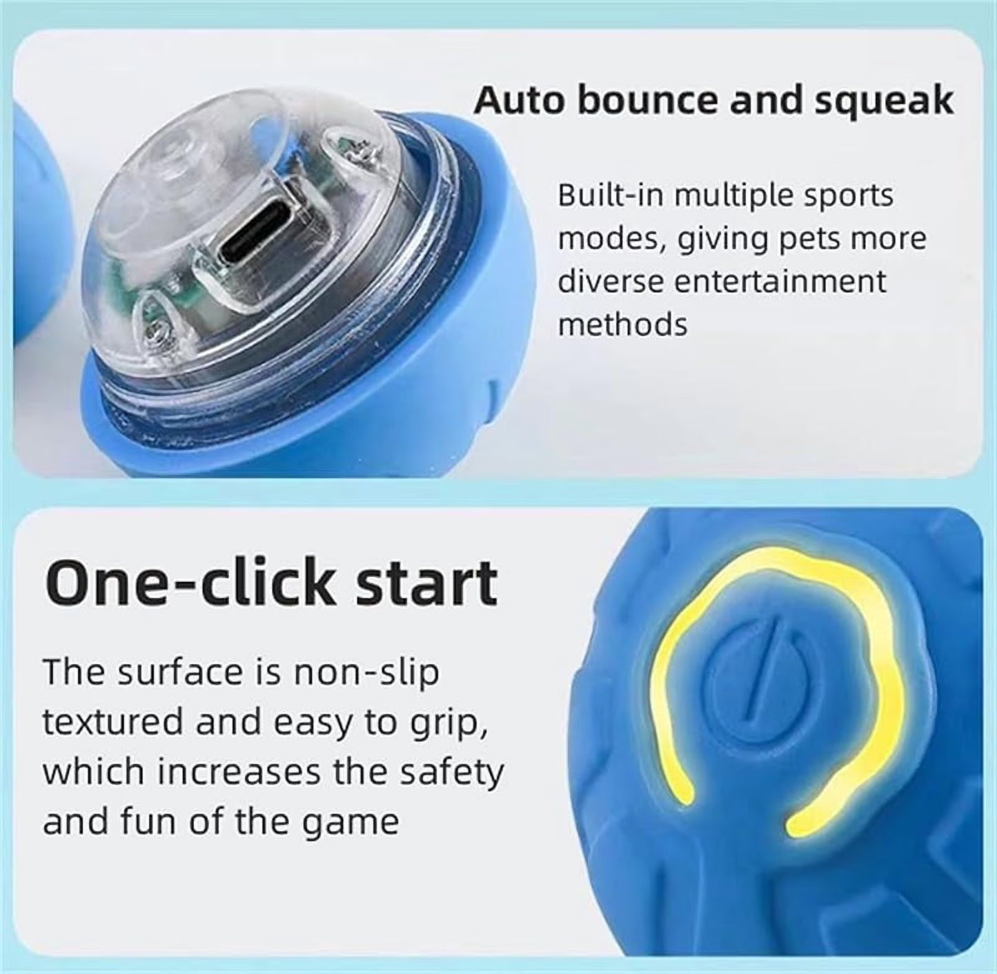 Smart Interactive Dog Toy, Wicked Ball AIR, Automatic Moving, Bouncing, and Rotating, E-TPU Material, IPX7 Waterproof Rating, Active Rolling Ball for Medium and Smalldogs